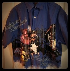 Men's Tupac Shakur Makavelli Branded button up